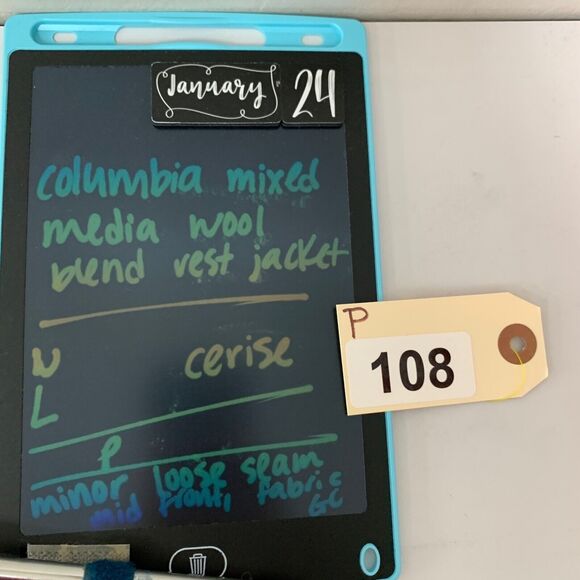 Columbia Jacket Women L Large Pink Media Wool Blend Knitted Back Full Zip Vest - Picture 13 of 14